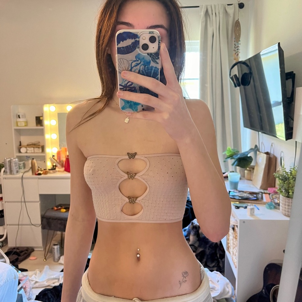 urban outfitter butterfly tube top